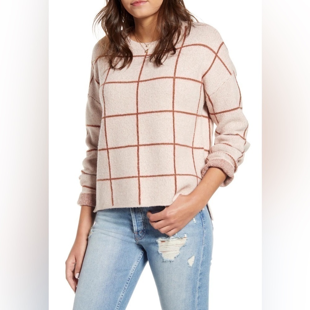 Vero Moda Blush Pink Check Sweater Small